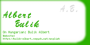 albert bulik business card